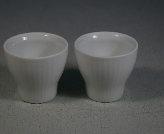 Royal Copenhagen Weiss Gerippt, Eierbecher 2er Set